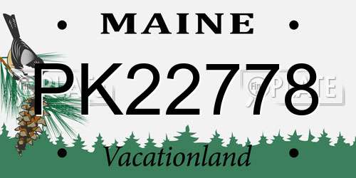 PK22778 Maine License Plate