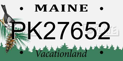 PK27652 Maine License Plate