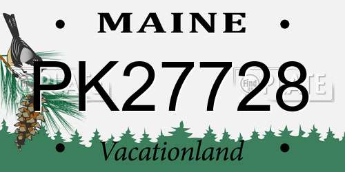 PK27728 Maine License Plate
