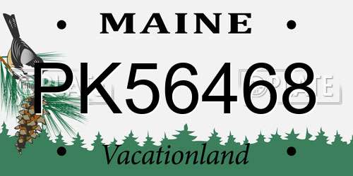 PK56468 Maine License Plate