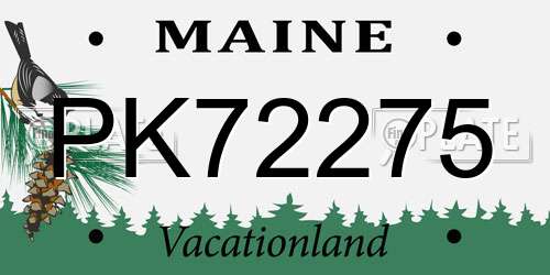 PK72275 Maine License Plate