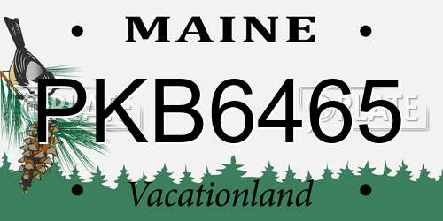 PKB6465 Maine License Plate