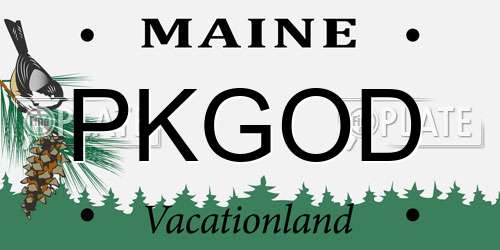 PKGOD Maine License Plate