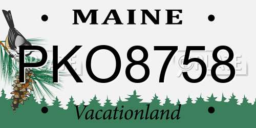PKO8758 Maine License Plate