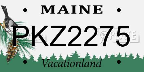 PKZ2275 Maine License Plate