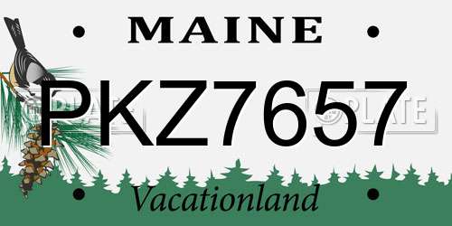PKZ7657 Maine License Plate