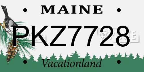 PKZ7728 Maine License Plate