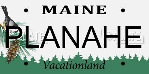 PLANAHE Maine License Plate