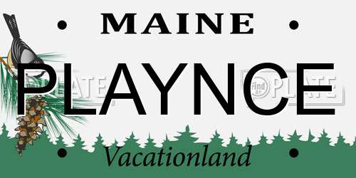 PLAYNCE Maine License Plate