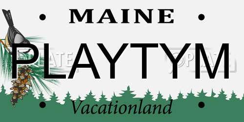PLAYTYM Maine License Plate