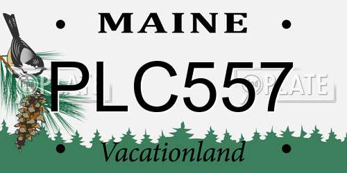 PLC557 Maine License Plate