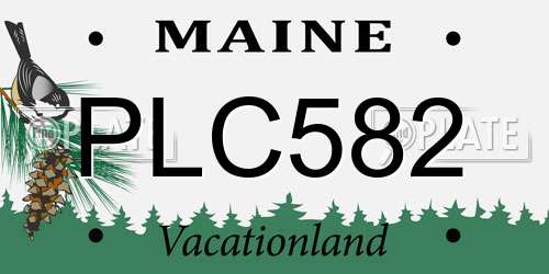 PLC582 Maine License Plate