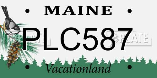 PLC587 Maine License Plate