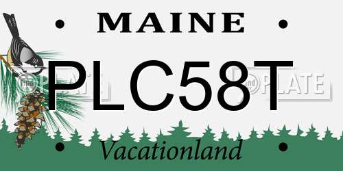 PLC58T Maine License Plate