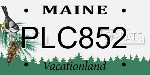 PLC852 Maine License Plate