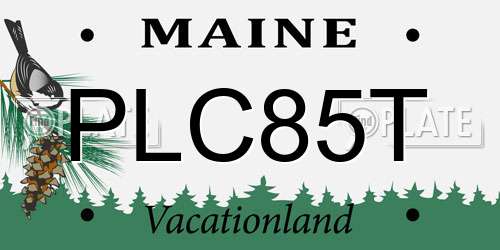 PLC85T Maine License Plate