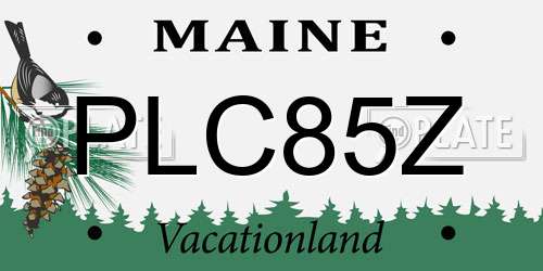 PLC85Z Maine License Plate