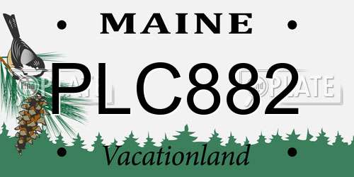PLC882 Maine License Plate