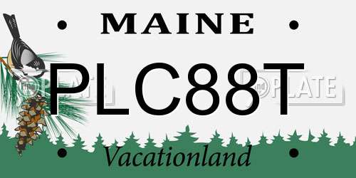 PLC88T Maine License Plate