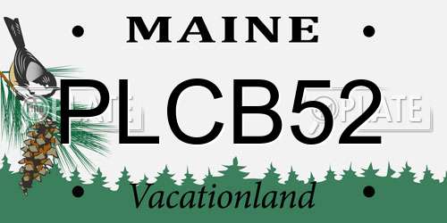 PLCB52 Maine License Plate