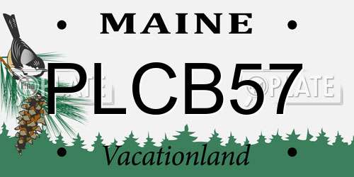 PLCB57 Maine License Plate