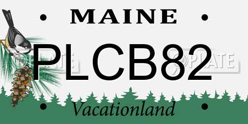 PLCB82 Maine License Plate