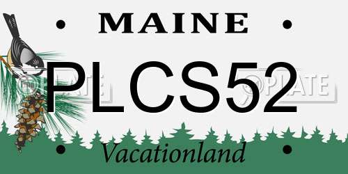 PLCS52 Maine License Plate