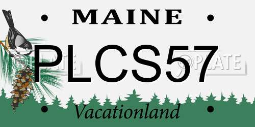 PLCS57 Maine License Plate
