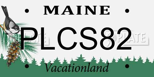 PLCS82 Maine License Plate