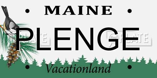 PLENGE Maine License Plate