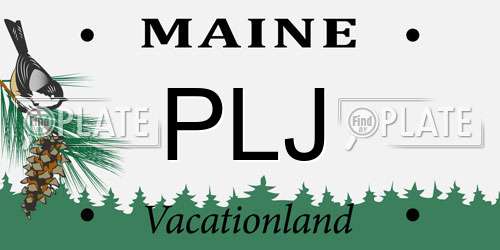 PLJ Maine License Plate