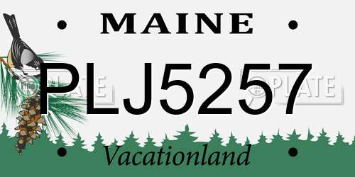 PLJ5257 Maine License Plate