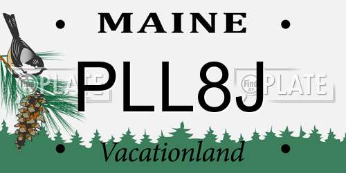 PLL8J Maine License Plate