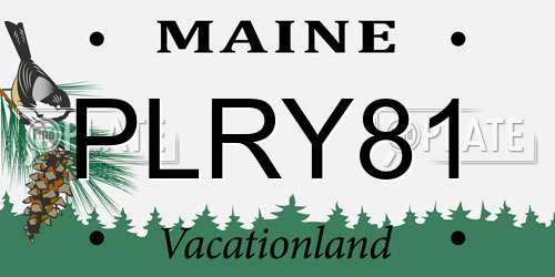 PLRY81 Maine License Plate