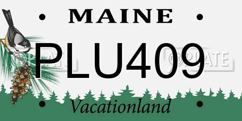 PLU409 Maine License Plate