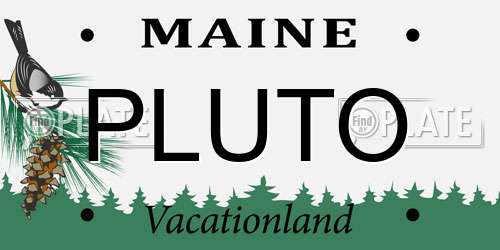 PLUTO Maine License Plate