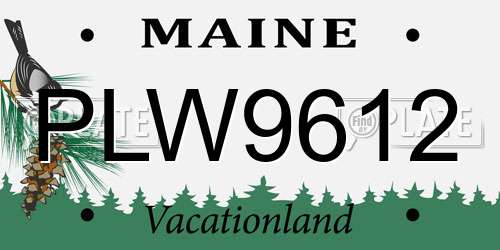 PLW9612 Maine License Plate