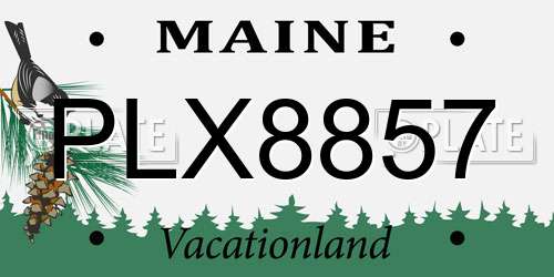 PLX8857 Maine License Plate