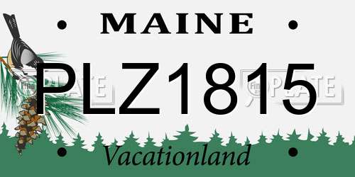 PLZ1815 Maine License Plate