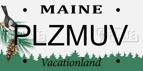 PLZMUV Maine License Plate