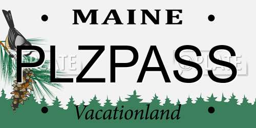 PLZPASS Maine License Plate