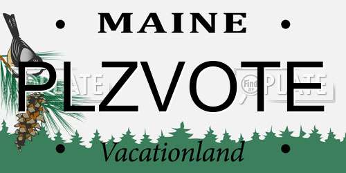 PLZVOTE Maine License Plate