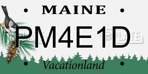 PM4E1D Maine License Plate