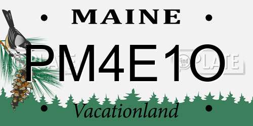 PM4E1O Maine License Plate