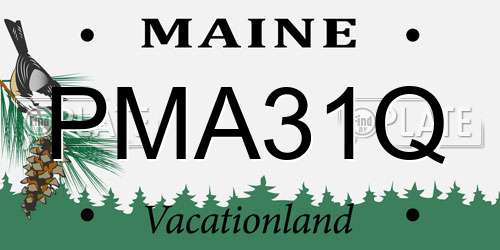 PMA31Q Maine License Plate