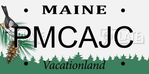 PMCAJC Maine License Plate
