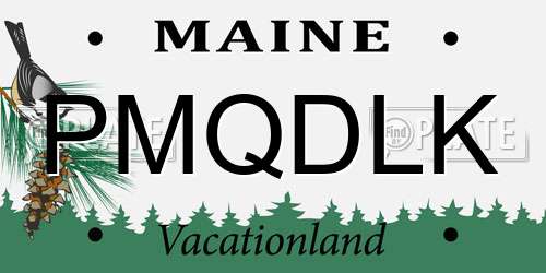 PMQDLK Maine License Plate