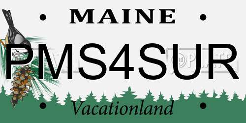 PMS4SUR Maine License Plate