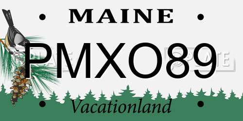 PMXO89 Maine License Plate