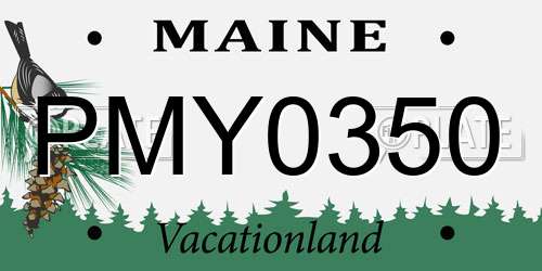 PMY0350 Maine License Plate
